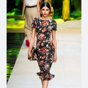 NWOT dolce &gabbana floral print silk dress
